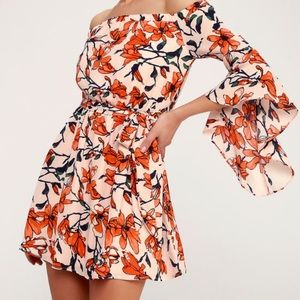 Lulus floral off the shoulder dress